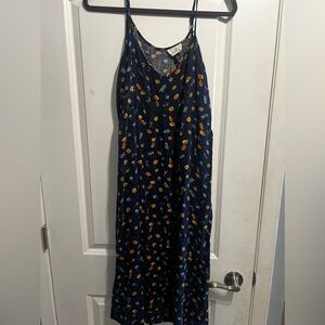 Blue summer like dress with flowers